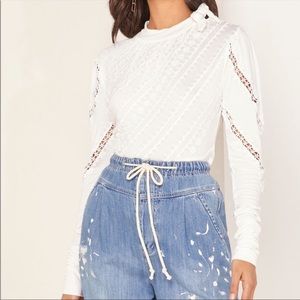 Free People victoria embroidered top